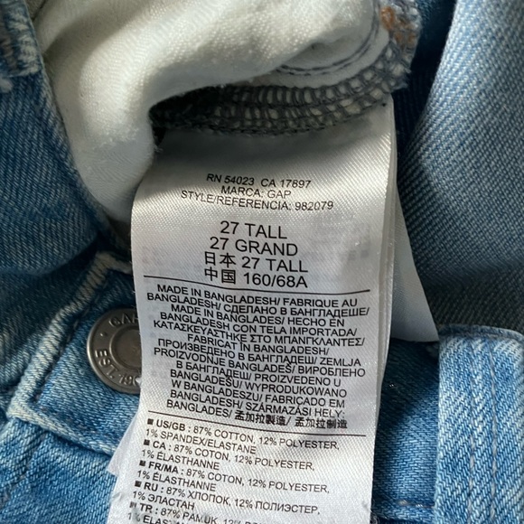 GAP Real Straight Raw Hem Light Wash Mid Rise Jeans Size 27 - Picture 10 of 10